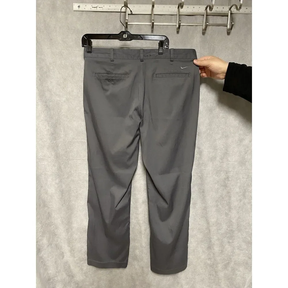 Nike Golf Pants Men 34 X30 Gray Chino Performance Active Outdoor Dri Fit Stretch
